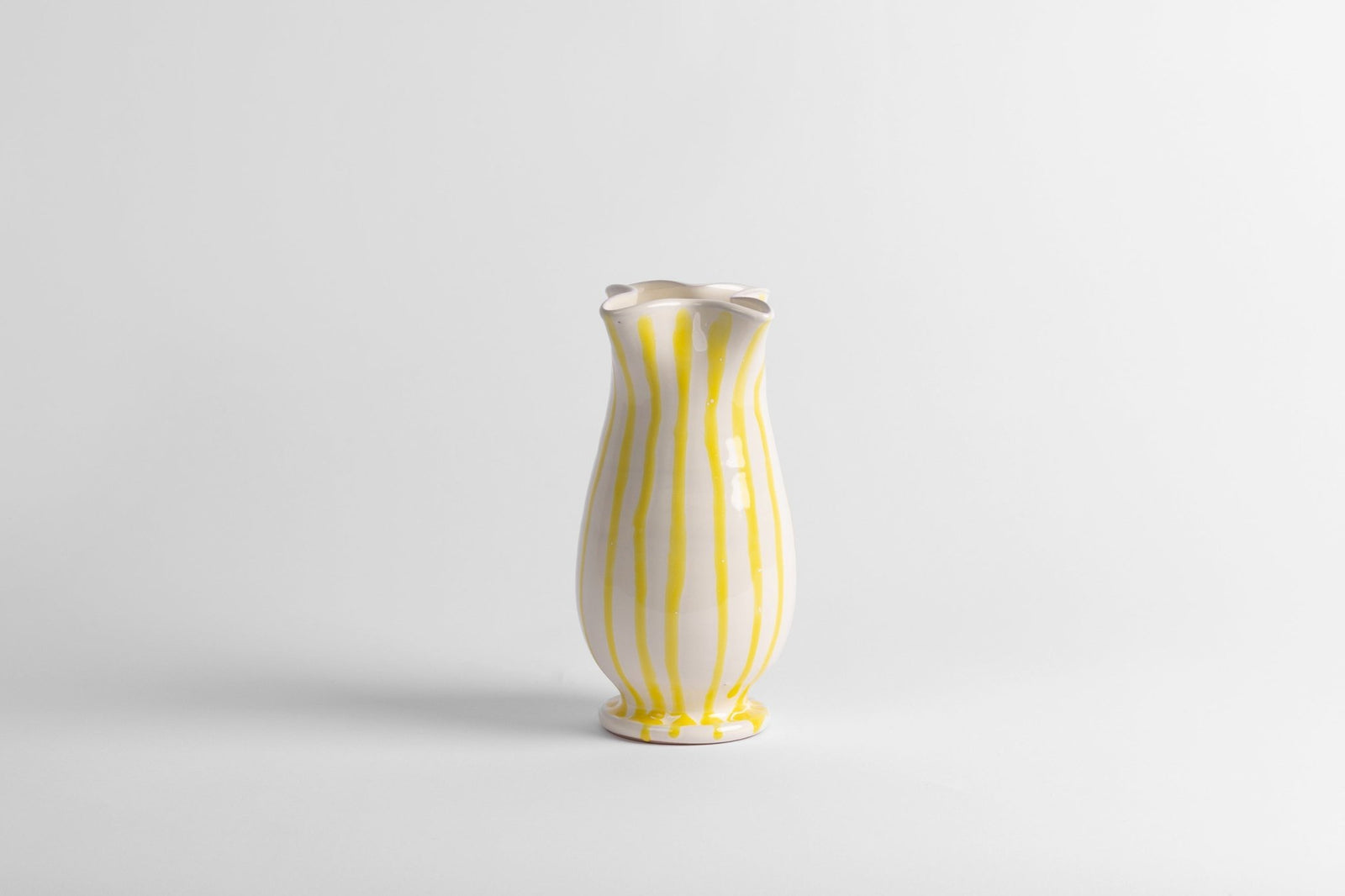 Pinch Vase Yellow Stripe Vase 12 x 22cm Yellow Stripe
