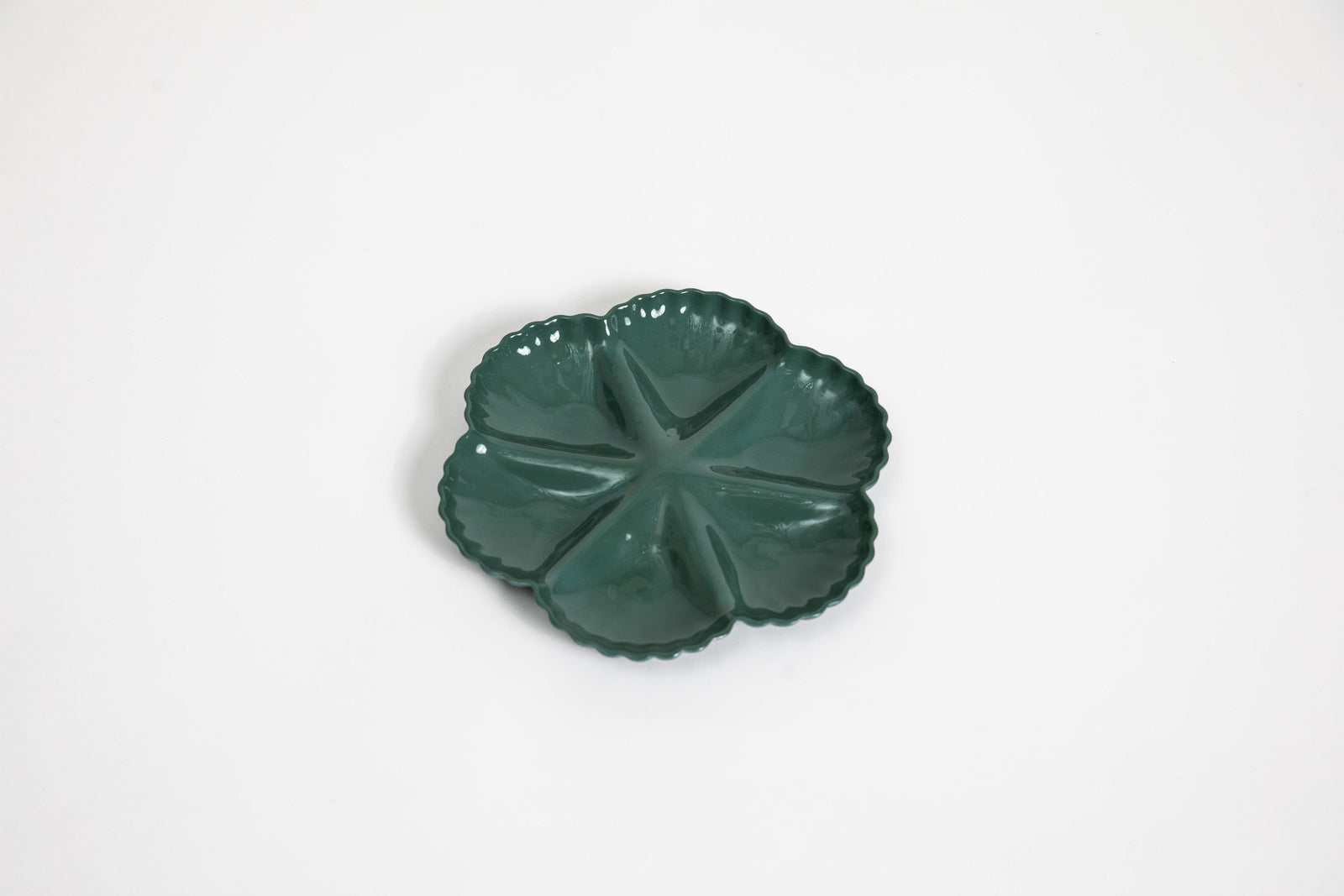 Mother Of Pearl Oyster Plate Half Dozen Dark Forest Green