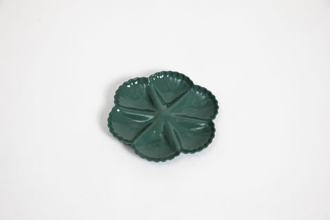Mother Of Pearl Oyster Plate Half Dozen Dark Forest Green
