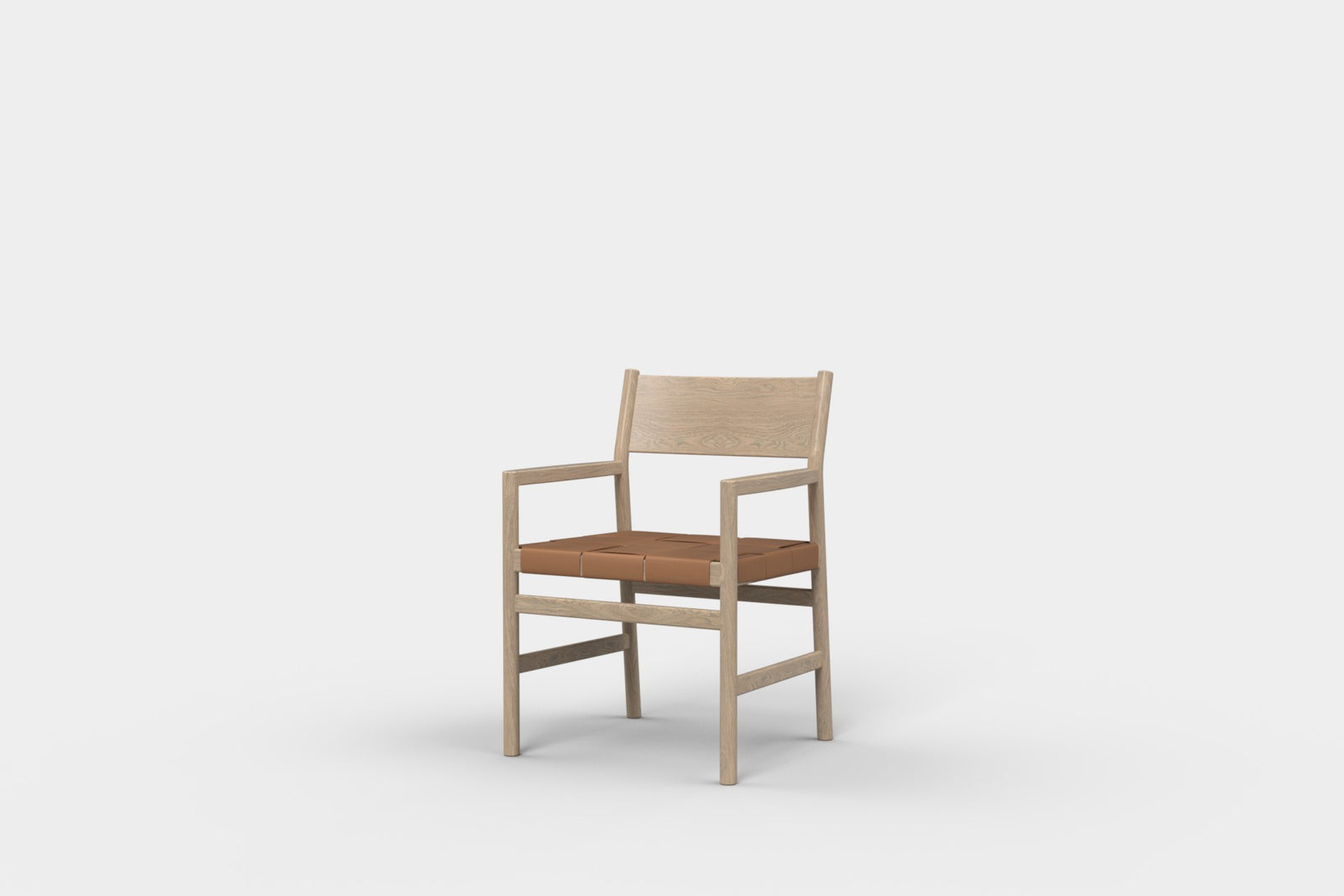 Ex-display - Gus Chair With Arms Woven Tan Leather
