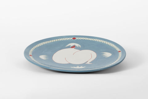 Woman Sitting Fruit Platter Cornflower