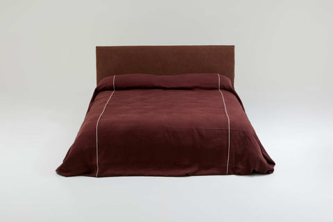 Rune Linen Bed Cover Mulberry