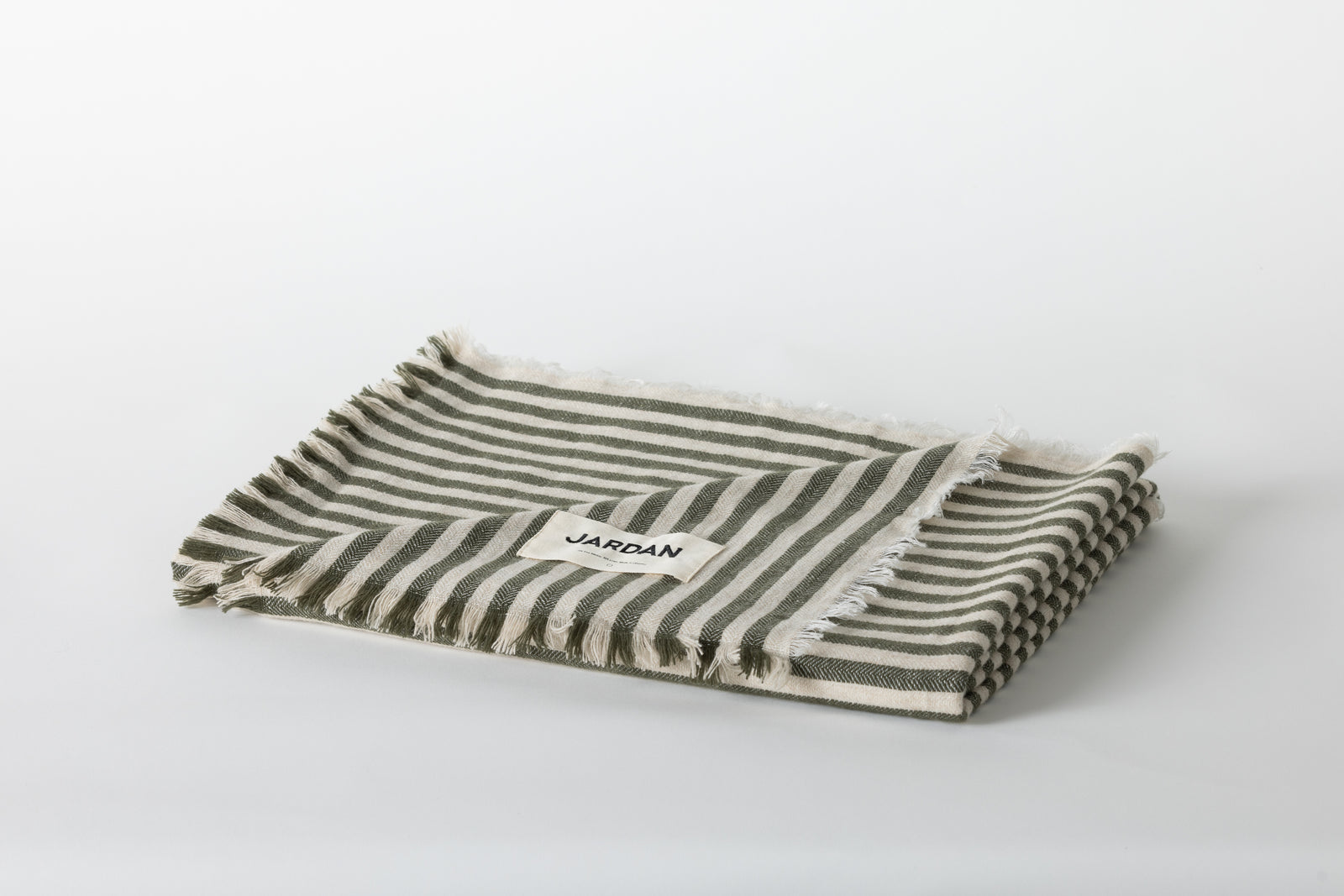 Lenny Stripe Throw Blanket 130 x 180cm Moss / Oat