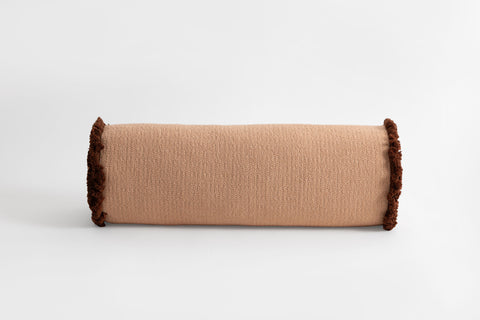 Panama Bolster Fringe Cushion Grapefruit