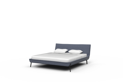 Lewis King Bed Stone Washed Linen Ocean