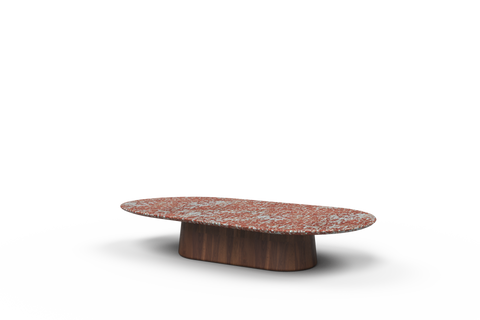 Rhys Stone Top Low Coffee Table Rosso Francia