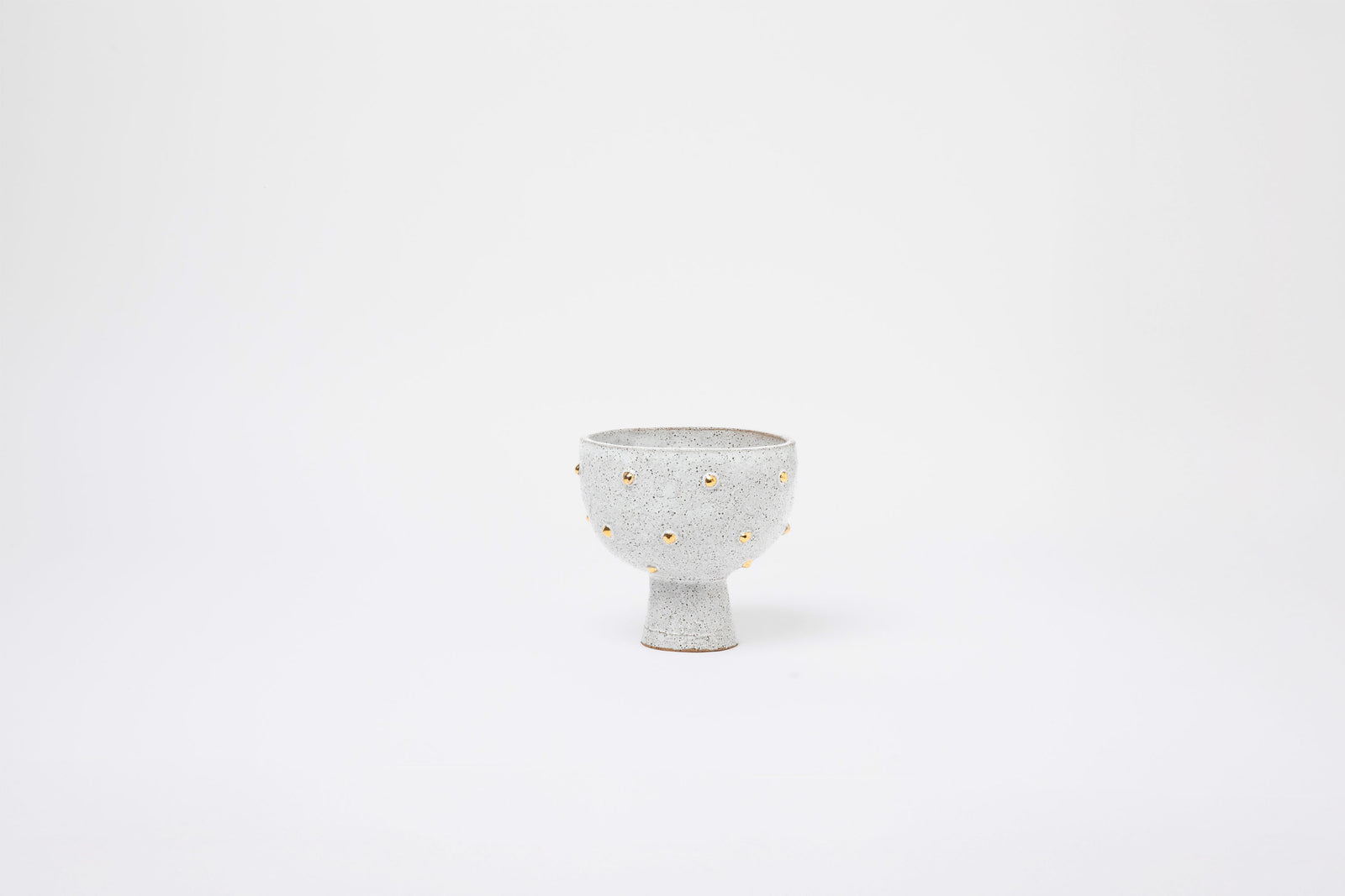 Gold Spot Vase Small Speckled Raku White