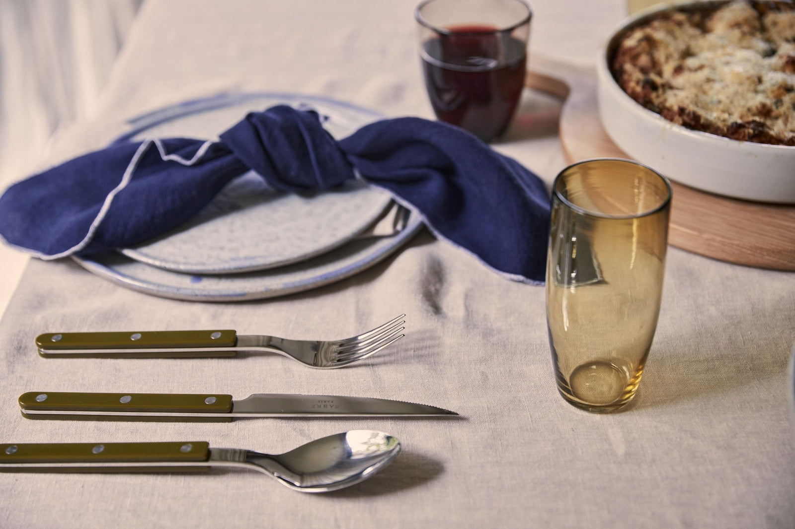Bistrot Cutlery 24pc Set Green Fern