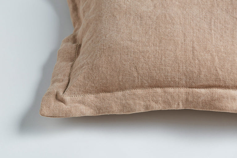 Duke Rectangle Cushion Apricot - Premium European Flax Linen Cushion ...