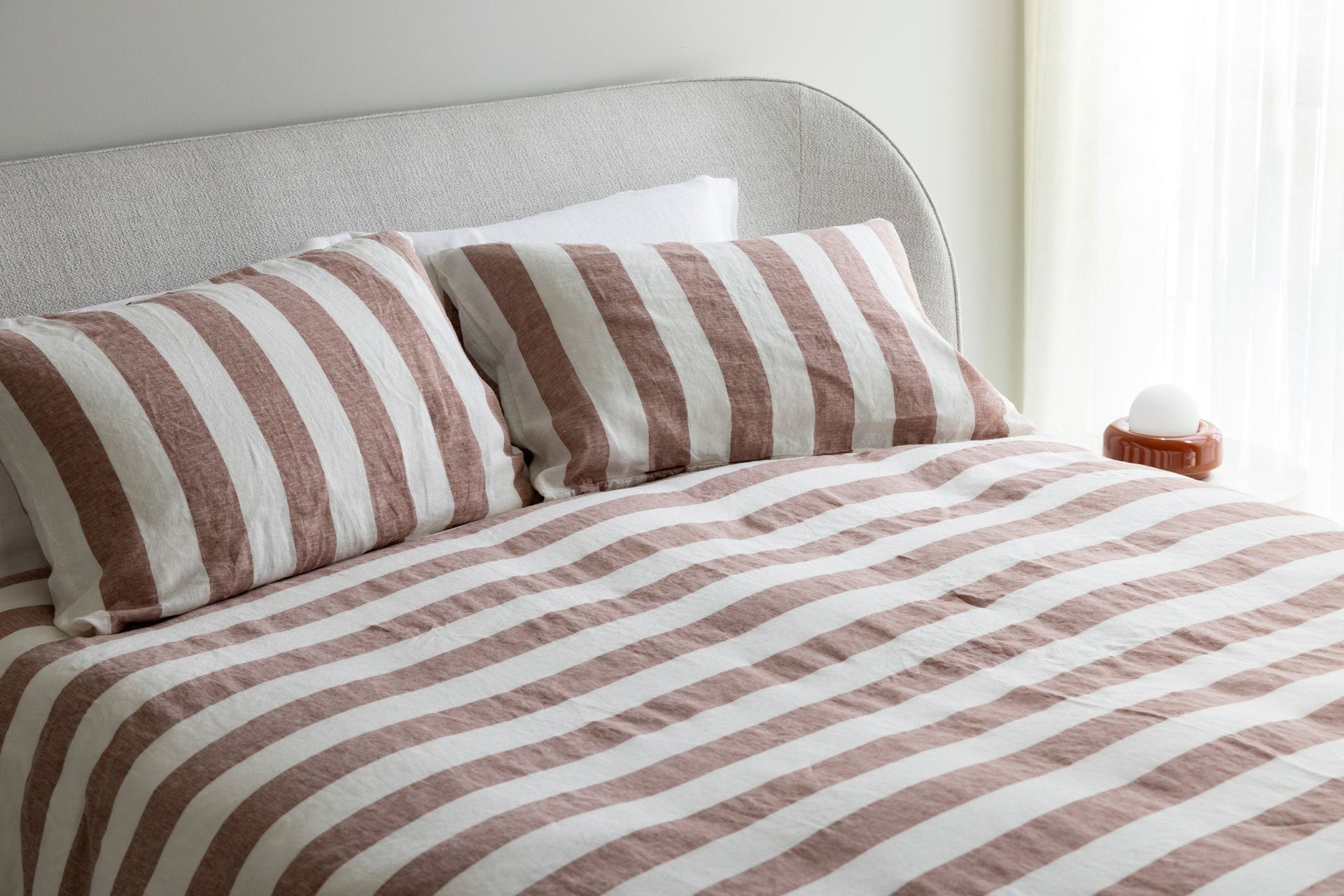 Lonnie Linen Rust Stripe
